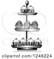 Poster, Art Print Of Grayscale Cupcake Stand