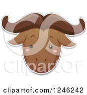 Clipart Of A Safari Zoo Animal Wildebeest Face Royalty Free Vector Illustration by BNP Design Studio
