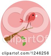 Poster, Art Print Of Round Pink Bird Icon