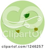 Clipart Of A Round Green Breeze Icon Royalty Free Vector Illustration
