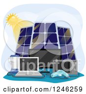 Poster, Art Print Of Sun And Solar Panels Powering Appliances