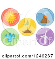 Poster, Art Print Of Round Renewable Energy Icons
