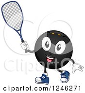 Poster, Art Print Of Squash Ball Holding A Racket