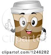 Poster, Art Print Of Happy To Go Coffee Character Holding A Thumb Up