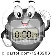 Poster, Art Print Of Stopwatch Character Pushing A Button