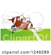 Poster, Art Print Of Flying American Football Mascot Scoring A Touchdown