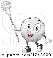 Poster, Art Print Of Lacrosse Ball Mascot Holding A Stick
