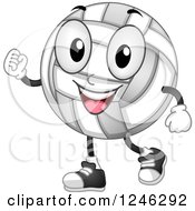 Clipart Of A Volleyball Character With Clenched Fists Royalty Free Vector Illustration
