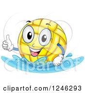 Poster, Art Print Of Floating Water Polo Ball Holding A Thumb Up