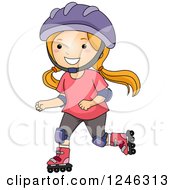 Poster, Art Print Of Happy Girl Roller Blading