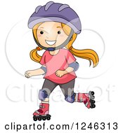 Happy Girl Roller Blading