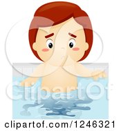 Clipart Of A Boy Peeing In A Swimming Pool Royalty Free Vector Illustration