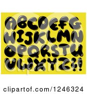 Poster, Art Print Of Black Liquid Or Oil Capital Letters On Yellow