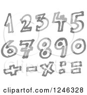 Poster, Art Print Of Gray Marker Drawn Numbers And Math Symbols