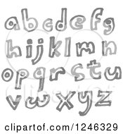 Poster, Art Print Of Gray Marker Drawn Lowercase Letters