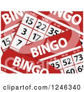 Clipart Of A Background Of Bingo Cards Royalty Free Vector Illustration