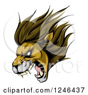 Roaring Aggressive Lion Mascot Head