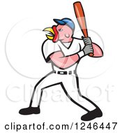 Poster, Art Print Of Cartoon Turkey Bird Baseball Player Batting