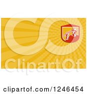 Clipart Of An Orange Ray Electrician Background Or Business Card Design Royalty Free Illustration
