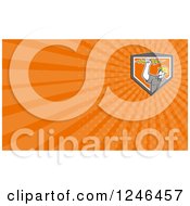 Clipart Of An Orange Ray Electrician Background Or Business Card Design Royalty Free Illustration