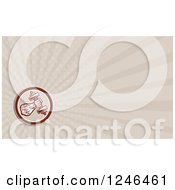 Clipart Of A Ray Bodybuilder Background Or Business Card Design Royalty Free Illustration