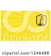 Clipart Of A Yellow Ray Miner Background Or Business Card Design Royalty Free Illustration