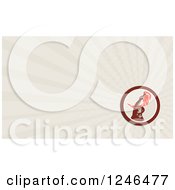 Clipart Of A Ray Worker With A Torch Background Or Business Card Design Royalty Free Illustration