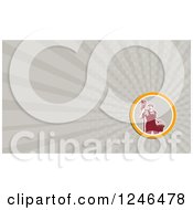 Clipart Of A Gray Ray Janitor Background Or Business Card Design Royalty Free Illustration