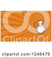 Clipart Of An Orange Ray Chef Background Or Business Card Design Royalty Free Illustration