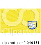Clipart Of A Yellow Ray Cable Guy Background Or Business Card Design Royalty Free Illustration