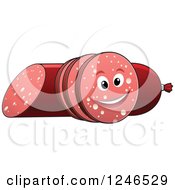 Clipart Of A Stick Of Sausage Character Royalty Free Vector Illustration