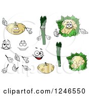Poster, Art Print Of White Pumpkin Asaparagus And Cauliflower Characters