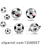 Clipart Of Soccer Balls Royalty Free Vector Illustration