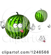 Clipart Of A Watermelon Character Royalty Free Vector Illustration