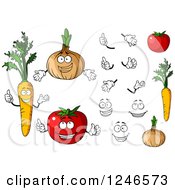 Poster, Art Print Of Carrot Onion And Tomato Characters