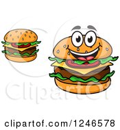 Clipart Of Cheeseburgers Royalty Free Vector Illustration