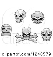 Clipart Of Skulls Royalty Free Vector Illustration