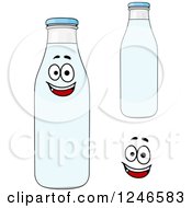 Clipart Of Milk Bottles Royalty Free Vector Illustration