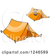 Clipart Of Orange Tents Royalty Free Vector Illustration