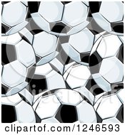 Clipart Of A Background Of Soccer Balls Royalty Free Vector Illustration