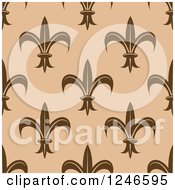 Clipart Of A SeamlessFleur De Lis Background Pattern Royalty Free Vector Illustration