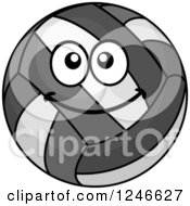 Clipart Of A Happy Volleyball Royalty Free Vector Illustration