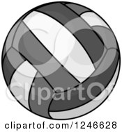 Clipart Of A Grayscale Volleyball Royalty Free Vector Illustration