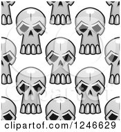 Poster, Art Print Of Seamless Background Pattern Of Monster Skulls 3