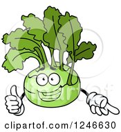 Clipart Of A Kohlrabi Character Royalty Free Vector Illustration