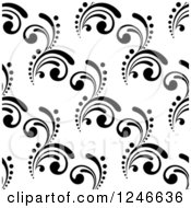 Poster, Art Print Of Seamless Background Pattern Of Black And White Flourishes 2