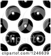Clipart Of A Seamless Pattern Background Of Black And White Gears Royalty Free Vector Illustration