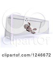 Poster, Art Print Of 3d Red Android Robot Playing Soccer 5