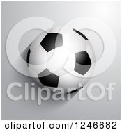 Poster, Art Print Of 3d Soccer Ball On Gray