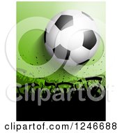 Poster, Art Print Of Silhouetted Crowd Of Fans Under A Soccer Ball On Green